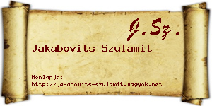 Jakabovits Szulamit névjegykártya